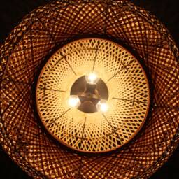 Bamboo Pendant Light Rustic Tower Lighting, 22.5 Inch Diameter - thumbnail 3