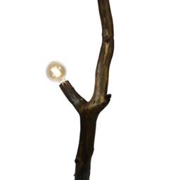 Oak Branch Wooden Lamp With Edison Light Bulb, Floor Lamp, On A Stone Base, Reclaimed Wood, Living Room, Home Decor - thumbnail 2