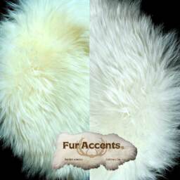 Faux Sheepskin Christmas Tree Skirt - Shaggy Fur, White Ivory - thumbnail 4