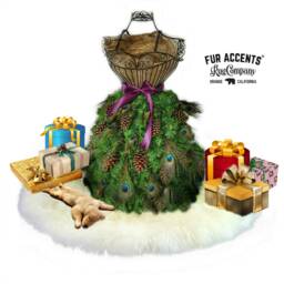 Faux Sheepskin Christmas Tree Skirt - Shaggy Fur, White Ivory