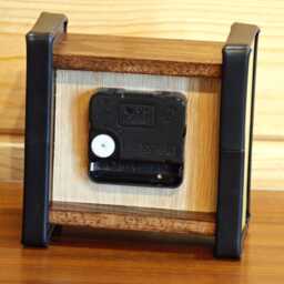 Vintage Style Mantel Clock - New 13cm Handmade Mid Century Retro Unique Grey Yellow Wooden Desk Gift Off The Wall Clocks - thumbnail 4