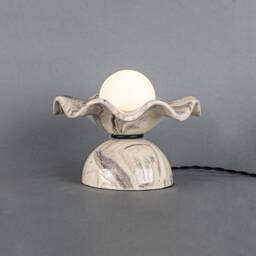Rivale Table Lamp With Wavy Marbled Ceramic Shade 8.25 - thumbnail 2