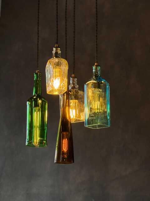 Theglendora-Recycled Bottle Light Chandelier, Rustic Chandelier, Farmhouse Light, Custom Chandelier, Custom Lighting, Modern Farmhouse, Boho Light - image 1