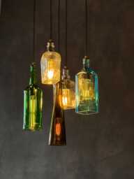 Theglendora-Recycled Bottle Light Chandelier, Rustic Chandelier, Farmhouse Light, Custom Chandelier, Custom Lighting, Modern Farmhouse, Boho Light - thumbnail 1