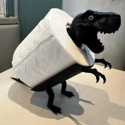 Funny T-Rex Toilet Paper Holder 3D Printed Dinosaur Bathroom Decor - thumbnail 4