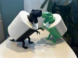 Funny T-Rex Toilet Paper Holder 3D Printed Dinosaur Bathroom Decor - thumbnail 1