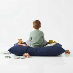 Bean Bag Navy Blue Floor Cushion Large Polyester Pillow - thumbnail 2
