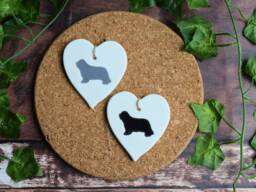 Bearded Collie, Handmade Ceramic Collie Christmas Tree Decoration, Gift For Beardie Lover, Present