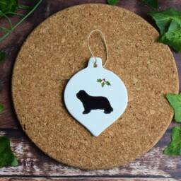 Bearded Collie, Handmade Ceramic Collie Christmas Tree Decoration, Gift For Beardie Lover, Present - thumbnail 2