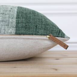 Green & White Plaid Pillow Cover Buffalo Check Modern Decorative Throw Lumbar - Finley - thumbnail 2