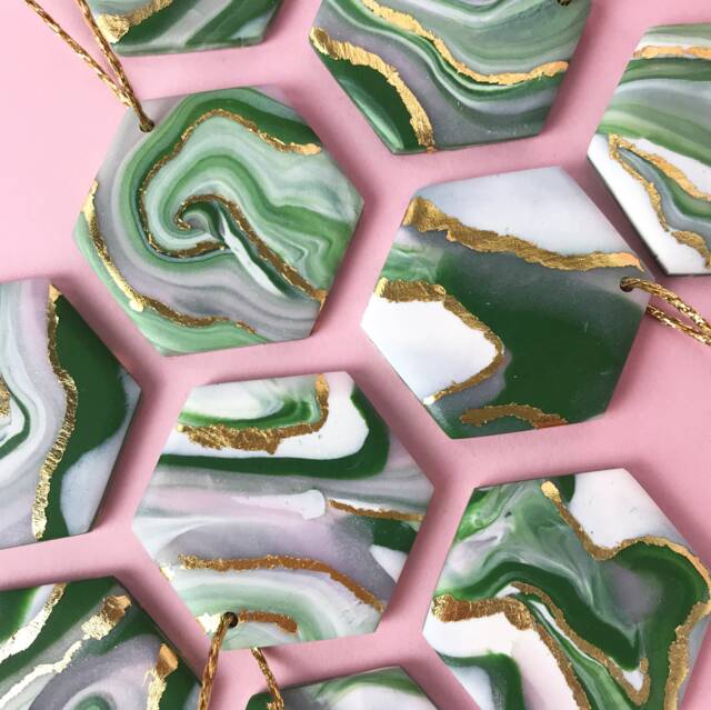 Hexagon Marble Bauble - image 1