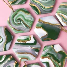 Hexagon Marble Bauble