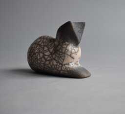 Ceramic Sculpture Of A Cat, White Christmas Present, Original Gift, Collection Cats, Cat Figurine, Art & Collection, Raku Ceramics