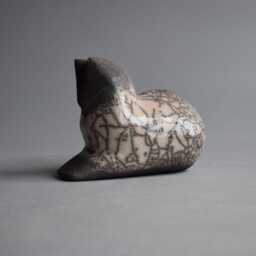 Ceramic Sculpture Of A Cat, White Christmas Present, Original Gift, Collection Cats, Cat Figurine, Art & Collection, Raku Ceramics - thumbnail 2