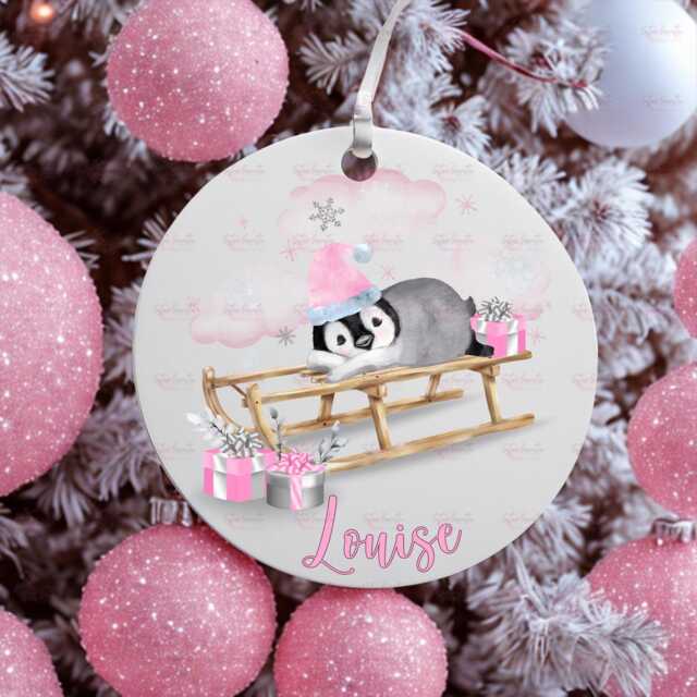 Personalised Kids Christmas Decoration - Granddaughter Gift Custom Bauble For Girls Stocking Filler Eve Box - image 1