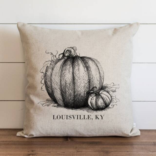 Pumpkin Sketch Custom Pillow Cover - Fall Pillow Thanksgiving Decor Home 20 X 18 - image 1