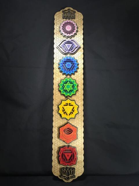 Chakra Wall Art, Flower Of Life, Wooden Hanging, Decoration, Decor, Kundalini Yoga - image 1