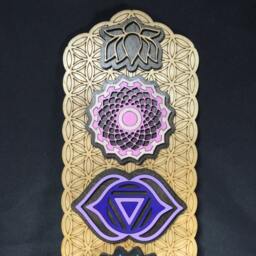 Chakra Wall Art, Flower Of Life, Wooden Hanging, Decoration, Decor, Kundalini Yoga - thumbnail 2