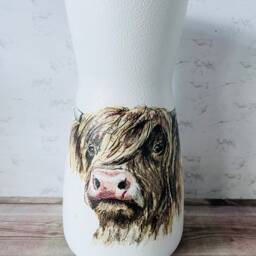 Highland Cow Flower Vase, Gifts, Home Decor, Decorations, Themed Gifts - thumbnail 3