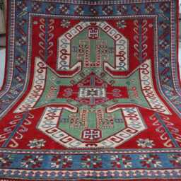 5x6 Ft Luxury Afghan New Area Rug, Medallion Kazak Geometric Rug, Hand Knotted Rug For Living Room - thumbnail 4
