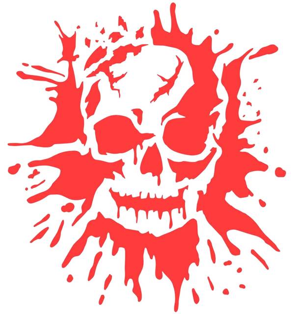 Blood Bloody Skull Car Bonnet Side Sticker Van Vinyl Graphic Decal Sign Wall Art Door Motorhome Campervan Racing Rally Stock