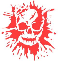 Blood Bloody Skull Car Bonnet Side Sticker Van Vinyl Graphic Decal Sign Wall Art Door Motorhome Campervan Racing Rally Stock