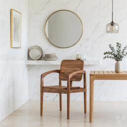 Reclaimed Teak Wood Dining Chair Kitchen Set - thumbnail 1