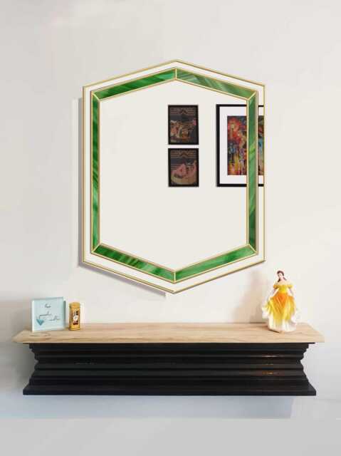 Art Deco Mirror in Green, Wall - image 1