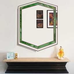 Art Deco Mirror in Green, Wall - thumbnail 3