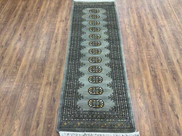 2x6 Silver Color Bokhara Rug - Runner Hallway Stairs Bukhara Living Room Woolen Afghan - image 1
