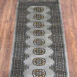 2x6 Silver Color Bokhara Rug - Runner Hallway Stairs Bukhara Living Room Woolen Afghan - thumbnail 3