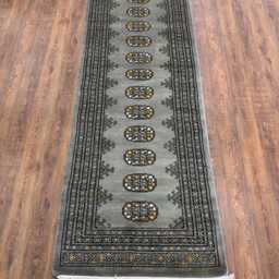 2x6 Silver Color Bokhara Rug - Runner Hallway Stairs Bukhara Living Room Woolen Afghan - thumbnail 2