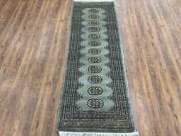 2x6 Silver Color Bokhara Rug - Runner Hallway Stairs Bukhara Living Room Woolen Afghan - thumbnail 1