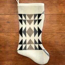 Christmas Stocking Xl Diamond Ridge - A Monochromatic Modern Geometric Southwestern Handcrafted Pendleton Woolen Mill Fabric - thumbnail 3