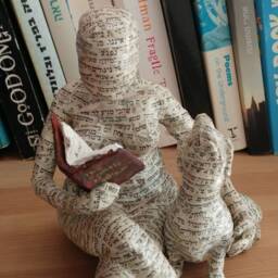 Pet Lover Gift, Reading Woman With Dog - thumbnail 3