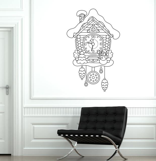 Wall Vinyl Fairytale Cuckoo-Clock Watch For Bedroom Mural Decal 1777Dz - image 1