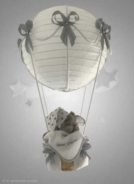 Hot Air Balloon Light Shade, Decoration, Nursery, Playroom, Made To Order, Toy Included - image 1