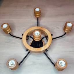 Wooden Farmhouse Lighting 6-Light Ceiling Light Chandelier - thumbnail 3