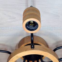 Wooden Farmhouse Lighting 6-Light Ceiling Light Chandelier - thumbnail 4