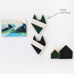 Mini Fox Wall Decor, Forest Green, Wooden Animal Silhouette, Geometric, Modern, Whitewash, Scandinavian Design, Art, Gift, Nursery Mf171 - thumbnail 1