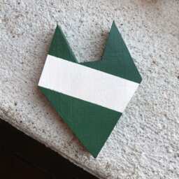 Mini Fox Wall Decor, Forest Green, Wooden Animal Silhouette, Geometric, Modern, Whitewash, Scandinavian Design, Art, Gift, Nursery Mf171 - thumbnail 2