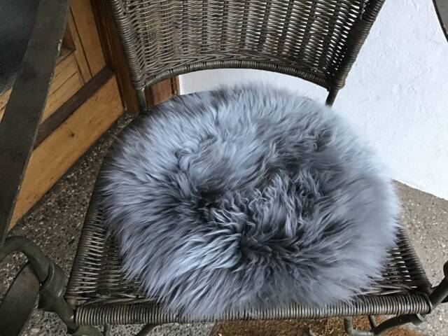 "Seat Cover/Pad Made Out Of Natural Lambskin Sheepskin Colour ""Grey" - image 1