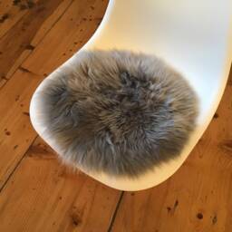 "Seat Cover/Pad Made Out Of Natural Lambskin Sheepskin Colour ""Grey" - thumbnail 3