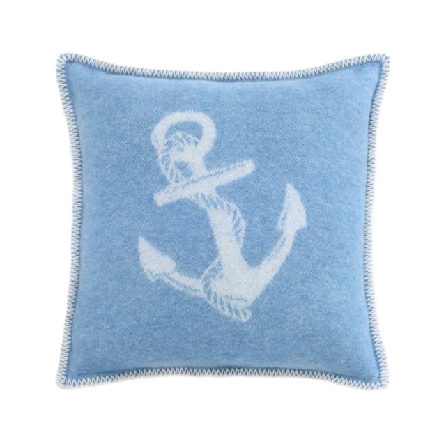 Anchor Nautical Pure Wool Cushion Cover, Seaside Interior Decor, 45 X 45cm/ 18 18 - image 1