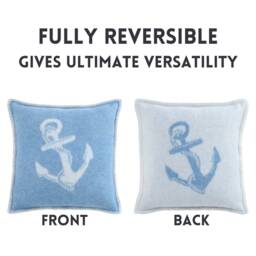 Anchor Nautical Pure Wool Cushion Cover, Seaside Interior Decor, 45 X 45cm/ 18 18 - thumbnail 3