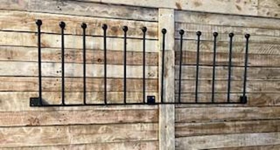 Handmade in The UK Black Wrought Iron Steel Metal Welded Wall Mounted 6 Pair Wellington Boot Welly Rack Stand Storage - image 1