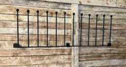 Handmade in The UK Black Wrought Iron Steel Metal Welded Wall Mounted 6 Pair Wellington Boot Welly Rack Stand Storage - thumbnail 1