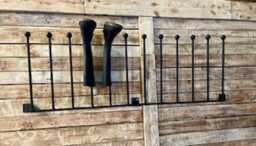 Handmade in The UK Black Wrought Iron Steel Metal Welded Wall Mounted 6 Pair Wellington Boot Welly Rack Stand Storage - thumbnail 2