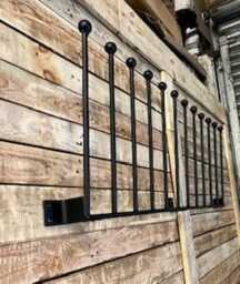 Handmade in The UK Black Wrought Iron Steel Metal Welded Wall Mounted 6 Pair Wellington Boot Welly Rack Stand Storage - thumbnail 3