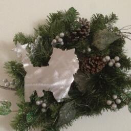 Cairn Terrier, Dog Tree Topper, Holiday Decoration, Wreath Christmas, Aluminum, Stars - thumbnail 3